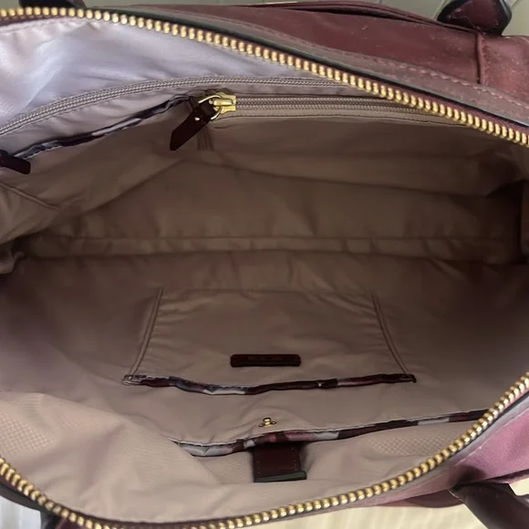 Tumi Dara Carry All Travel Bag in Maroon Plum with Metallic Hardware - Picture 7 of 11